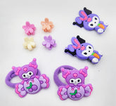Pack of 12 Pcs Adorable Kuromi Hair Clips Set - Cute Baby Bow Hairpins for Girls, Kids, and Sanrio Fans